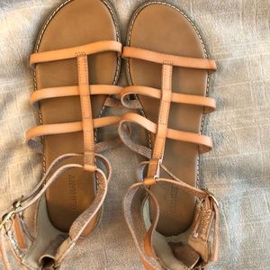 tan gladiator sandals